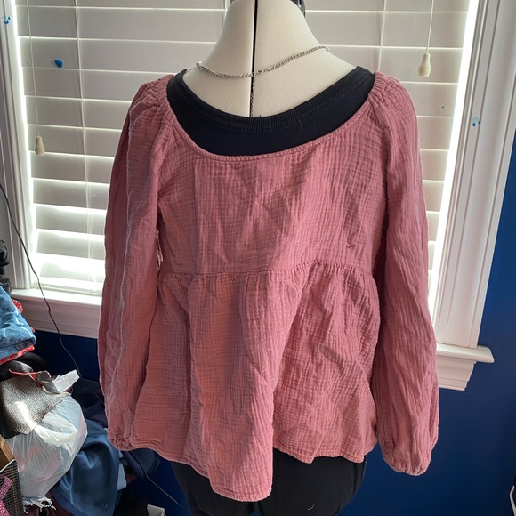 Universal Thread Pink Textured Blouse - Picture 3 of 6
